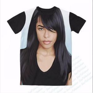T-shirt stampato in 3D più recente Aaliyah a maniche corta Trota casual in stile estate tees maglietta da scollo o scollo maschio DX017