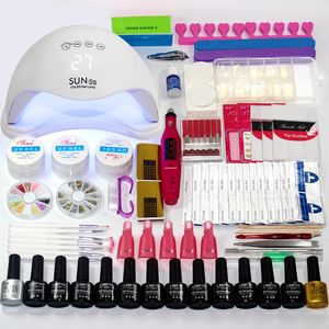 Nail Set 36W / 48W / 54W Lampada UV LED Essiccatore con kit smalto gel per unghie Soak Off Set manicure smalto gel per strumenti artistici