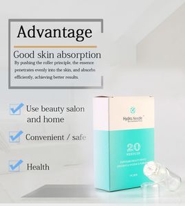 Portable 10pcs Hydra 20 Pins Micro Needle Meso Derma Stämpel Mesoterapi Hudvård Föryngring Anti Acne Rulla borttagning återanvändbar