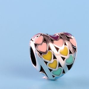 Partihandel-Shine Charm Pärlor för Pandora Smycken med Original Box 925 Sterling Silver DIY Bracelet Beaded Fashion Födelsedagspresent