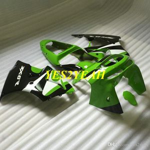 Motorcykel Fairing Body Kit för Kawasaki Ninja ZX6R ZX R ABS Green Black Fairings Bodywork Gifts KP10