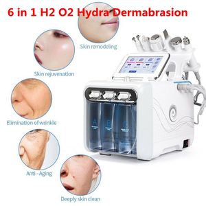 6 in1 H2 O2 Hydra Dermabrazyon Aqua Peel RF Bio-Kaldırma Spa Hydro Su Mikrodermabrazyon Yüz Makinası Soğuk Çekiç Oksijen Sprey