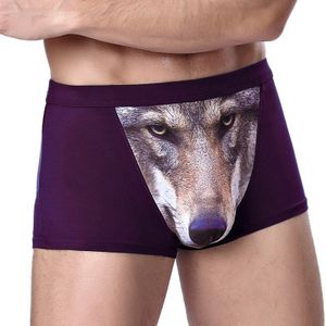 Marke Sexy Lustige Männliche Unterwäsche Wolf Cartoon Cuecas Boxer Shorts männer Shorts U Pouch Männer Unterwäsche Männliche Unterhose Mann