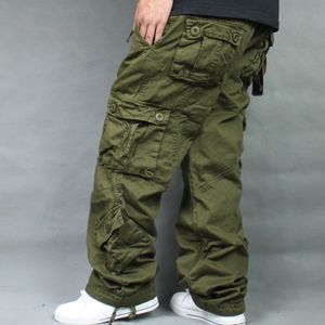 Cargobyxor med flera fickor Herr Plus Size Fritidsbyxor Herr träningsoveraller Underdelar Tactical Joggers Streetwear Man Kläder Stor storlek 7XL