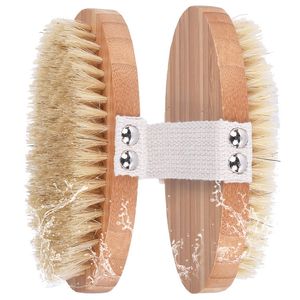 Wholesale bamboo back for sale - Group buy Natural Boar Bristles Bamboo Body Brush Back Brush Remove Dead Skin Body Shower Bath Spa Massage with Rivet Without Handle CCA11842