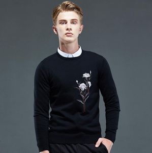 メンズデザイナーセーターカジュアルラウンドネック長袖ニットプルオーバー中国風刺繍セーターアジアのサイズ