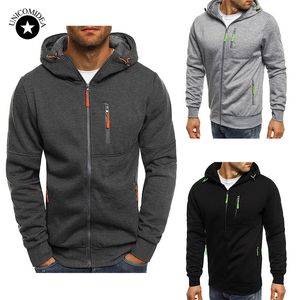 Plus size homens moda hoodies hip hop zipper moletom manga longa bolso hoodie homens tracksuit casual sportswear