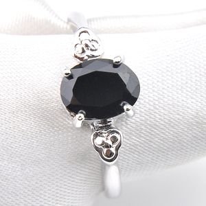 Luckyshine Kesim Oval Doğal Siyah Oniks Yüzük 925 Gümüş Kadınlar Ücretsiz Nakliye 10 Adet Lot Vintage Klasik Trendy Halkalar