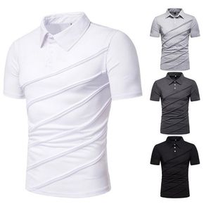 Herren Polos Crease Solid Herren Baumwollhemd für Herren Slim Camisa Shirts Herren Polos