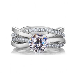 Victoria Wieck Sweet Cute роскошные ювелирные изделия пару кольца 925 стерлингового серебра круглый разрез белый топаз CZ Diamond Woman Wedding Bridal кольцо