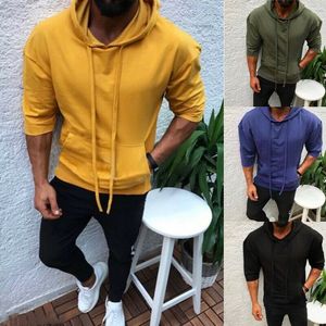 2019 nuovi uomini di colore solido inverno casual felpa con cappuccio pullover caldo felpe in pile cappotto con cappuccio top semplici