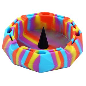 Silicone Premium AshTray w Glass Friendly Tapping Center Unbreakable Shatter   Heat Resistant up to 570°F! Holds cigarettes Blunts