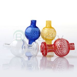 Striped Glass Bubble Carb Cap Smoke 25mmOD Heady Caps Smoking Accessories For Beveled Edge Quartz Banger 0Glass Water Bongs