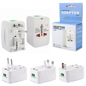 Adaptador de Viagem Internacional de Viagem Carregador de Parede Universal para Plug Surge Protector com Pacote de Varejo (EUA REINO UNIDO DA UE AU Plug AC)