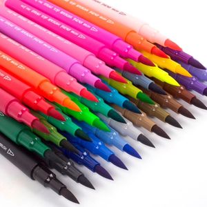 Wholesale water pen coloring book for sale - Group buy Gift Sets Color Water Based Ink Dual Brush Art Markers Pen Fine Tip And Great For Coloring Books Calligraphy Supplies