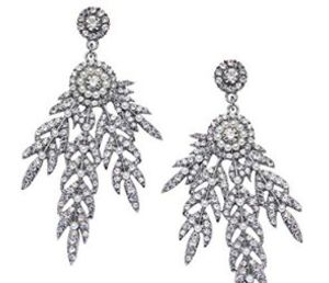 Wholesale-Fashion luxury designer glittering beautiful diamond crystal leaves long drop dangle tassel stud earrings for woman