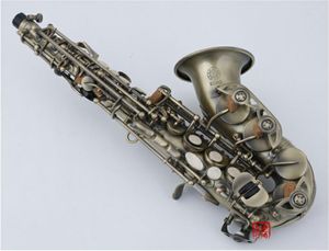Japan New Kuno KSC Antikopper Sopran Saxofon BB Böjd Saxofone Hög F Med Case Good Condition B Flat Sax