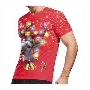 Fashion 3D T Shirts Print Christmas Mäns Kvinnor Tshirt Anime Short Sleeve Tees O-Neck Tops Cartoon Tshirt 533 Xmas Present Red