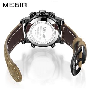 Dual Display Digital Men Watch Megir Sport Analog Quartz Watches Relogio Masculino RelOJ Hombre Army Wristwatches Hour313W