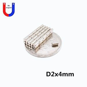 Heißer Verkauf kleine Scheibe 2x4 Magnet 2mm x 4mm für Artcraft Magnet D2x4mm Seltenerdmagnet D2*4mm 2x4mm Neodym-Magnete 2*4mm kostenloser Versand