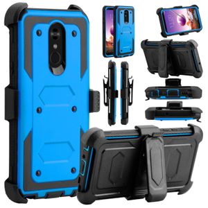 OnePlus Nord N200 5G 6T TモバイルRevvl v 4 Plus 5G Rugged Shell Defender Holster Holster Belt Clip Kickstand Shockproof保護ヘビーデューティカバーの電話ケース