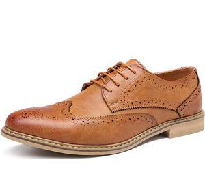 Herren formelle Schuhe Leder Oxford Schuhe für Männer anziehen Hochzeitsbrogues Büroschuhe Schnürung männlicher De Hombre
