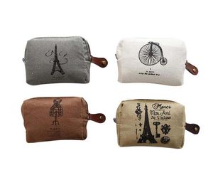 Iron Coin Pureses Tower Printed Vintage Zipper Pencil Case Gullig Portable Key