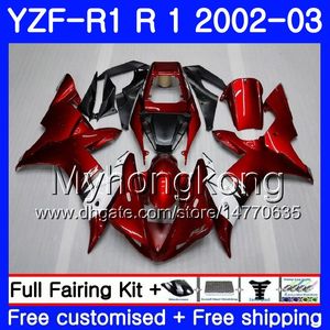 보디 용 YAMAHA YZF R1 YZF1000 YZF-1000 YZFR1 02 03 차체 237HM.9 YZF R1 02 YZF1000 다크 레드 공장 YZF-R1 2002 2003 Fairing Frame