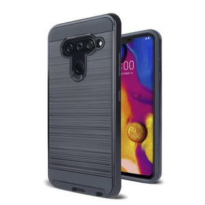 Cobertura protetora de corpo inteiro para V50 / V50 ThinQ / STYLO 4 / um Plus 6T TPU + Material PC Capa híbrida de textura de metal escovado para P30 / P30 Pro / Nova 3i