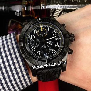 Nowy Avenger Bandit Blackbird V13317101B1X1 Quartz Chronograph Mens Watch Black Dial PVD Czarna stalowa skrzynka Nylon Skórzane zegarki Watch_zone