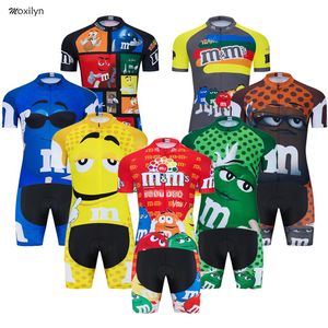 2019 śmieszne koszulki rowerowe z krótkim rękawem Męskie MTB Mountain Bike Clothing Road Rower Nosić Oddychające Bib Gel Set Maillot Culotte