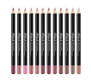 Moda Nageta Lip Liner Ołówek Zestaw 12 Kolory Matte Lipliner Zestaw Z Box Black Rod Warga Ołówek 12 Sztuk Wodoodporne usta Makijaż