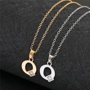 English Alphabet -Q gold silver friend Name Letters pendant Necklaces Sign Word Chain Tiny Initial Letter Lucky woman mother men's family gifts jewelry