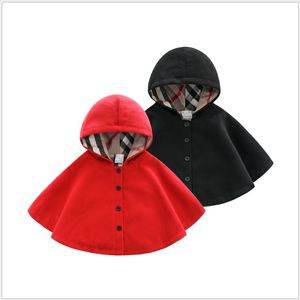 Новые поступления 3 цвета детские бренд одежда Poncho Windbreaker мальчики девушки сгущающиеся теплые пальто с капюшоном