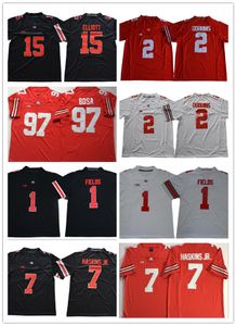 2019 Ohio State OSU Justin Fields #2 JK Dobbins #7 Dwayne Haskins Jr. #97 Nick Bosa #15 Elliott NCAA College-Football-Trikots