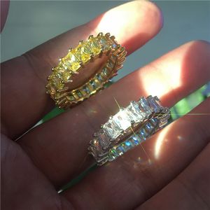 Мода Принцесса вырезать кольцо Алмаз Cz камень стерлингового серебра 925 обручальное кольцо Кольцо для женщин мужчины палец ювелирные изделия подарок