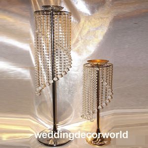 new style Different Sizes Wedding Metal Gold Color crystal Flower Vase Column Stand for Wedding Centerpiece Decoration decor456