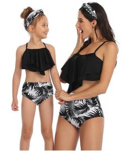 genitore figlio swiwear costume da bagno bikini vestito diviso bambini donne ragazze bambini sexy yakuda flessibile elegante stampa leopardata set di costumi da bagno