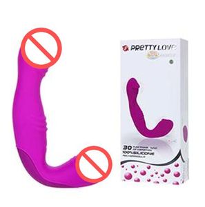 Trägerlose Strapon-Dildo-Vibratoren für Frauen, Pegging Strap On, doppelseitiger Penis, Lesben, G-Punkt, vibrierender Klitoris-Massagegerät, Sexspielzeug