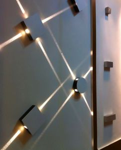 بسيطة الحديثة الإبداعية فندق فندق ktv مربع جولة الباردة الأبيض الصمام الألومنيوم الجدار مصابيح الإضاءة الداخلية تأثير مصباح