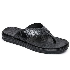 Desenhador Verão Flip Flops Homens Chinelos Crocodilo PU Design Sandálias de Praia Casuais Casual Deslizamento De Verão Melhor Qualidade Tamanho US7-11