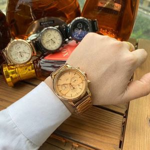 Moda uomo guardare in alto quadrante del cronometro 42 millimetri orologi da polso banda in acciaio inossidabile oro per mens regalo Orologio di lusso dropshipping