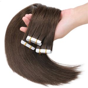 Full Cuticle Aligned Remy Vrigin Double Drawn Pre-bonded Black Blonde Brown 100g Straight Skin Weft Buckle ins Human Hair Extensions tape in