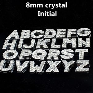 8mm 26 Letters A-Z Initial Charms Pendants Jewelry Making accessrioes DIY crystal rhinestone English Letter Bracelet Necklace Accessories