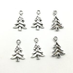 200pcs christmas tree antique silver charms pendant jewelry DIY Necklace Bracelet Earrings accessories 21*14mm Customize Generation delivery