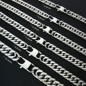 Verhindern Sie Allergien. Hochwertige, polierte Hip-Hop-Halskette aus Edelstahl, 50–90 cm, N264, lange Schnalle
