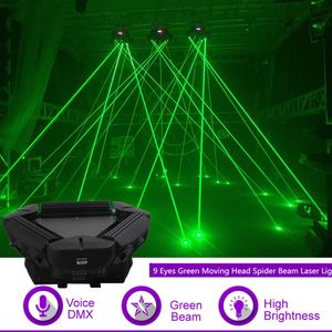 ShareLife 9目緑の移動ヘッドスパイダービームレーザーライトDMXマスタースレーブホームGig Party DJ Professional Stage Lighting 109g