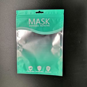 15*20,5 cm 100 stücke Masken Lagerung Zip-Lock Verpackung Taschen Aluminium Folie Gedruckt Gesichtsmaske Zipper Seal Paket tasche