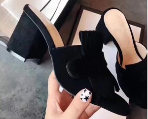 selling women's thick heel thick bottom sandals green short heels girls fashion black shoes #15