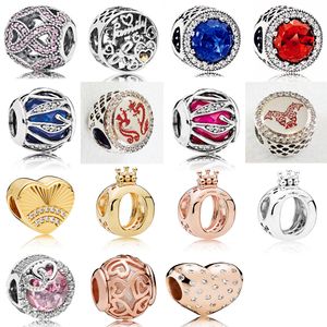 NUOVO 100% 925 Sterling Silver Pandora di alta qualità O Crown Clear CZ Charm Bead Fit fai da te originale braccialetto gioielli all'ingrosso della fabbrica